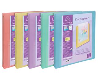 Classeur 4 anneaux 30mm polypropylène Kreacover Pastel - A4 Maxi 