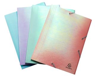 Sammelmappe A4, Gummizugverschluss, 3 Klappen, PP, 24x32 cm für DIN A4, Candy Tidy - Farben sortiert