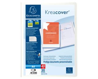 Protège-documents en polypropylène rigide Kreacover® 40 vues - A4 - Blanc