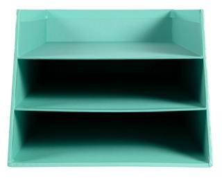 Briefablage mit 3 Ebenen Karton, Serie Aquarel - Pastellgrün