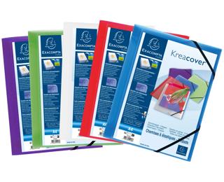 Carpetas con gomas 3 solapas Kreacover® Polipropileno Translucido