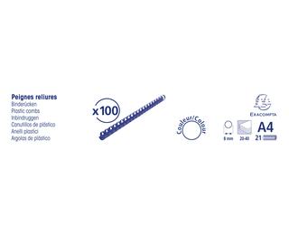 Boite 100 reliures spirales plastique 8mm
