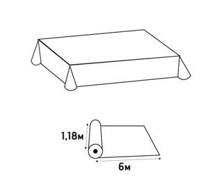 Tovaglia a rotolo monouso in carta goffrata Toile de lin 1,18 x 6 m - Baviera