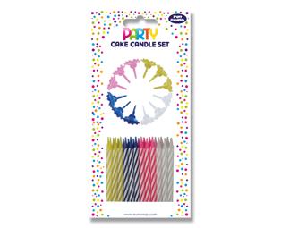 Set 24 multicolor candles / 12 holders