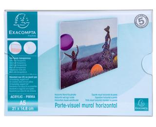 Porte visuel mural horizontal A5 - Cristal