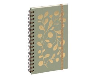 Agenda de poche Espace 16S spiralé Végétal 9 x 16 cm Semainier Janvier à Décembre 2026 - Vert