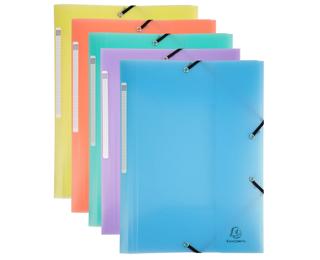 Exacompta Chromaline Pastel Elasticated Folder (3-Flap PP) A4 - Assorted colours