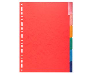 Intercalaires Carte lustrée 225g avec onglets renforcés - 6 positions - A4 - Couleurs assorties