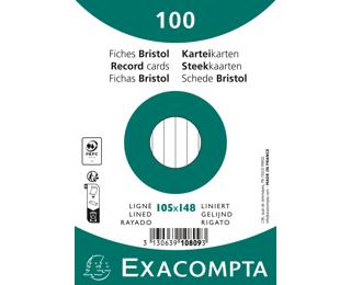 Pk100 Exa Rec Card 10.5x14.8cm Line Wht - White
