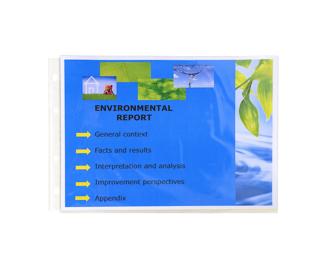 Exactive® Pak van 20 geperforeerde showtassen - gladde PP 5,5/100ste - A4 horizontaal - Transparant