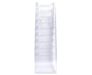 Modulierbarer Wandprospektständer, vertikal, 8 Fächer A4 - Kristall