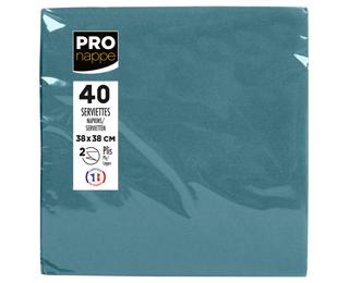 40 Micro-Embossed Wadding Napkins 38x38 - Pacific Blue