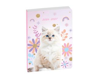 Agenda Forum Lovely 12 x 17 cm Journalier Août 2026 à Juillet 2027 - Chat Blanc 
