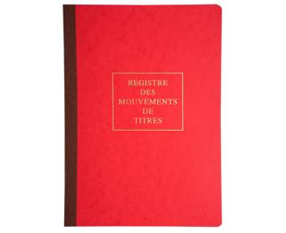Piqûre 297X210 Registre des mouvements de titres 40 pages - Couleurs assorties