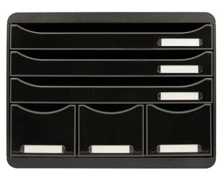 Module de classement Storebox 6 tiroirs Glossy - Noir brillant