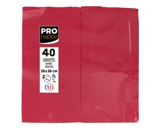 Paquet de 40 serviettes micro gaufrées ouate 2 plis - pliées 1/8