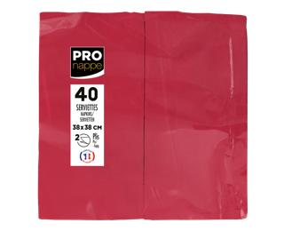 Pack of 40 Micro-Embossed 1/8 Wadded Napkings, 38x38cm. - Burgundy