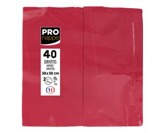 Pack of 40 Micro-Embossed 1/8 Wadded Napkings, 38x38cm. - Burgundy
