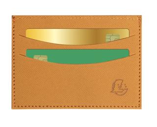 Porte-cartes horizontal avec poches centrales Denim - Moutarde