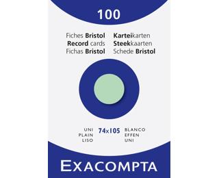 Étui de 100 fiches - bristol uni non perforé 74x105mm - Vert