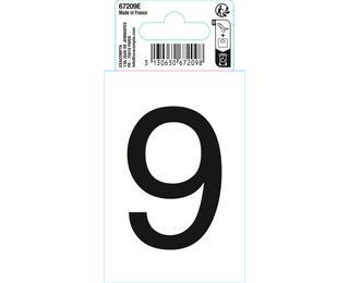 Autocollant PVC adhésif antidérapant chiffre 9 - Noir