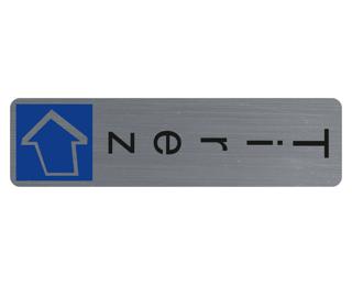 Plaque verticale adhésive imitation aluminium Tirez 4,4x16,5 cm - Gris