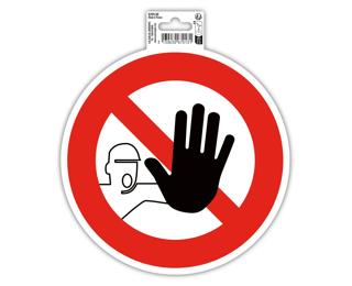 Panneau PVC adhésif antidérapant Accès interdit 20 cm 