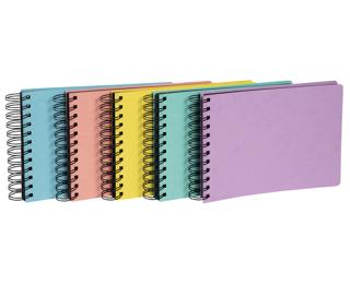 Exacompta - Cod. 16560E - 1 Album foto spiralato per 50 foto - 50 pagine nere - AQUAREL - 23x16cm - Colori random pastello (giallo, rosa, azzurro, verde, viola) 