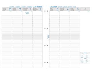 Recharge Exatime 29 - Semainier millésimé - Janvier à Décembre 2027