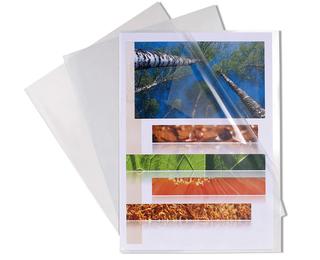 Sachet de 10 pochettes coin polypropylène rigide haute résistance 20/100e - A3 vertical - Cristal