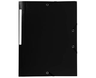 Linicolor 3 Flap Folder With Elastic Straps Opaque Polypropylene A4 - Black