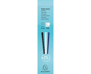 Boite 25 reliures spirales plastique 12mm - Blanc