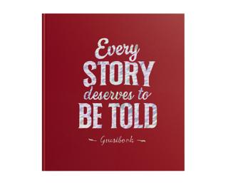 Exacompta Letters Guest Book, 140 Pages, Silver Edges - Red