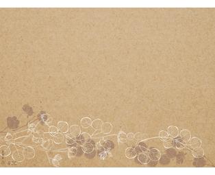 Barquette de 400 sets de table papier gaufré recyclé 80g/m2, Kraft Fleuri - Format 30x40cm