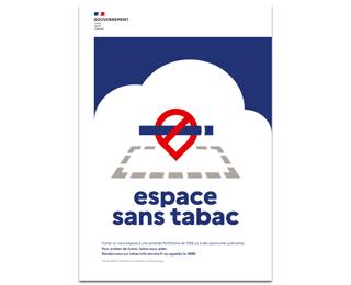 Panneau polypropylène non adhésif Espace sans tabac - abords A4