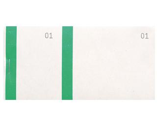 Bloc vendeur à bande couleur 100 feuillets double numérotage - Format 6,6x13,5 cm - Vert