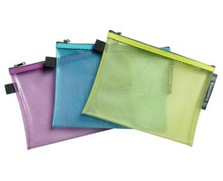 Pochette à fermeture éclaire en plastique souple Pop'N Co - Couleurs assorties