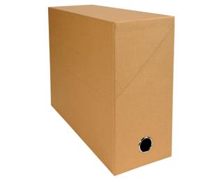 Transferbox Rücken 120mm gerilltes Papier - Havanna