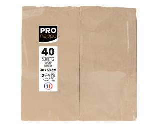 Paquet de 40 serviettes micro gaufrées ouate 2 plis - pliées 1/8