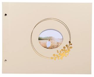 Fotoalbum met schroeven 40 witte pagina's Ringflower - Latte