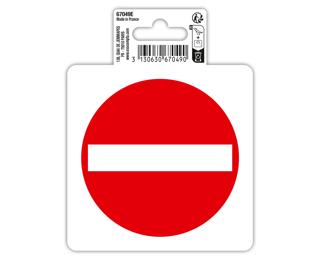 Panneau PVC adhésif antidérapant Sens interdit 10 cm 