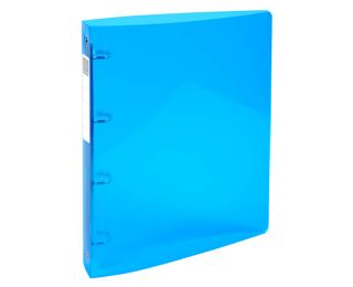 Mittelfestes Ringbuch A4 Maxi, 4 Ringe, aus Polypropylen 700µ, Iderama PP - Hellblau