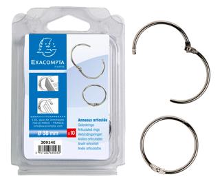 Blister de 10 anneaux articulés - Diamètre 38mm