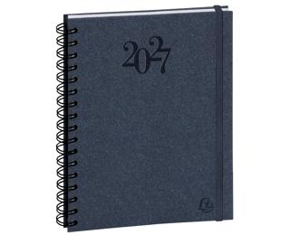 Agenda de bureau Journée planifiée 22S spiralé Carte Napura 18,5 x 22,5 cm Journalier Janvier à Décembre 2027 - Bleu
