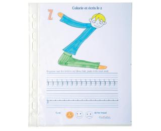 Sachet de 10 pochettes perforées polypropylène grainé format écolier - 17x22cm - Cristal
