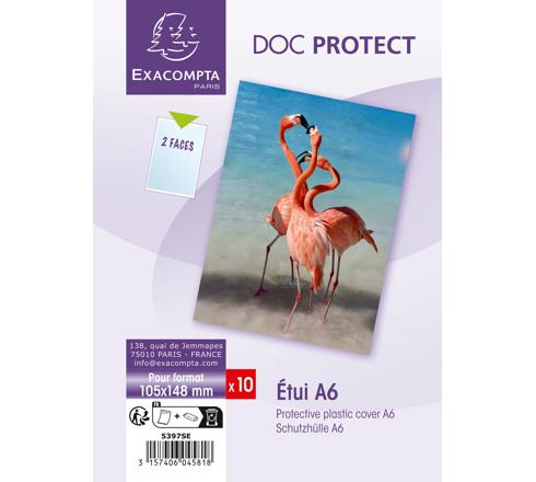 Sachet De 10 étuis De Protection Simples PVC Lisse 20/100e - A4 Maxi - Cristal