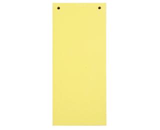Paquet 100 fiches intercalaires horizontales unies perforées - 105x240mm - Jaune