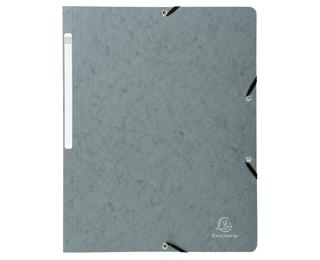 Eckspannmappe mit Gummizug ohne Klappen, Colorspan-Karton 400g, für Format DIN A4 - Grau