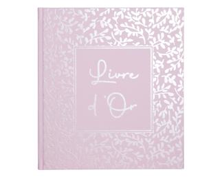 Livre d'or 140 pages tranche argent AutentiK - Rose candy