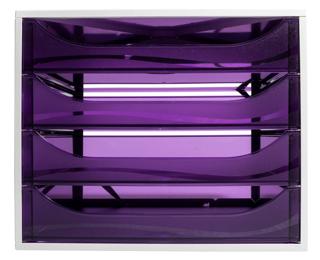 Módulo de archivo ECOBOX, 4 cajones, formato A4+, STOP de seguridad, formato: 34,8 x 28,4 x 23,4 cm - LINICOLOR (translucido) - Morado